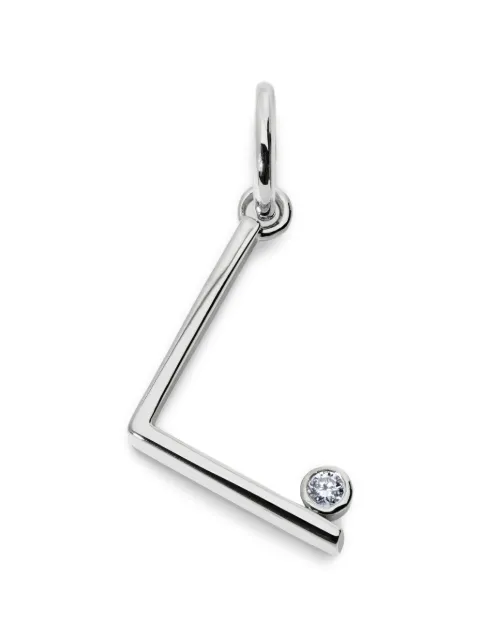 Monica Vinader Initial L solitaire-diamond pendant Silver SSPTVDILLGD