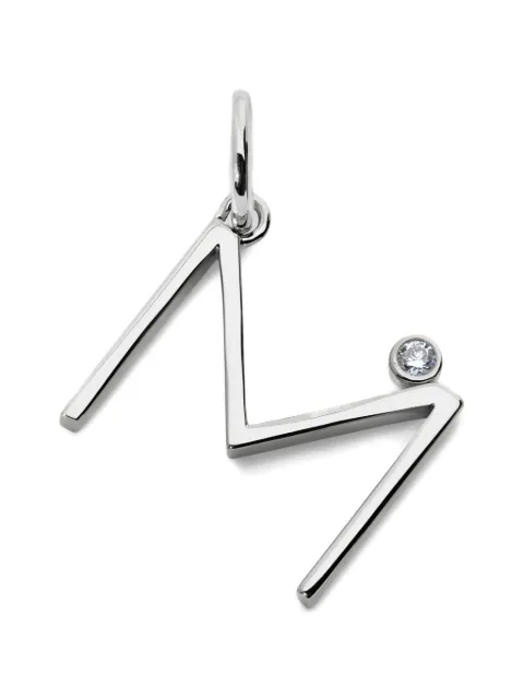 Monica Vinader diamond initial pendant Silver SSPTVDIMLGD