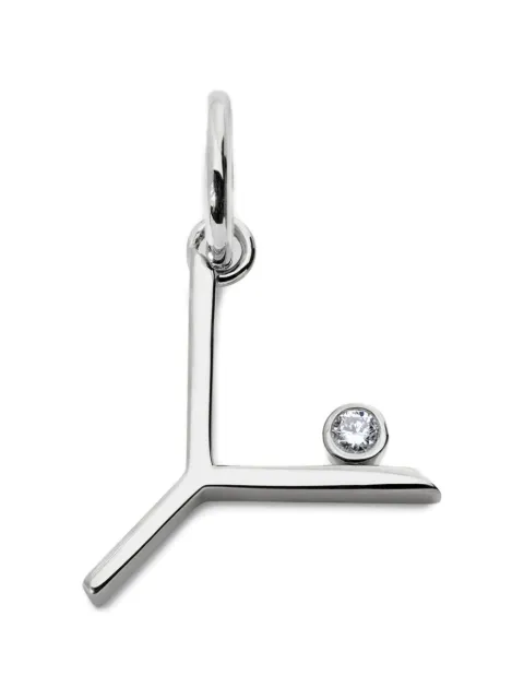 Monica Vinader diamond initial pendant Silver SSPTVDIYLGD