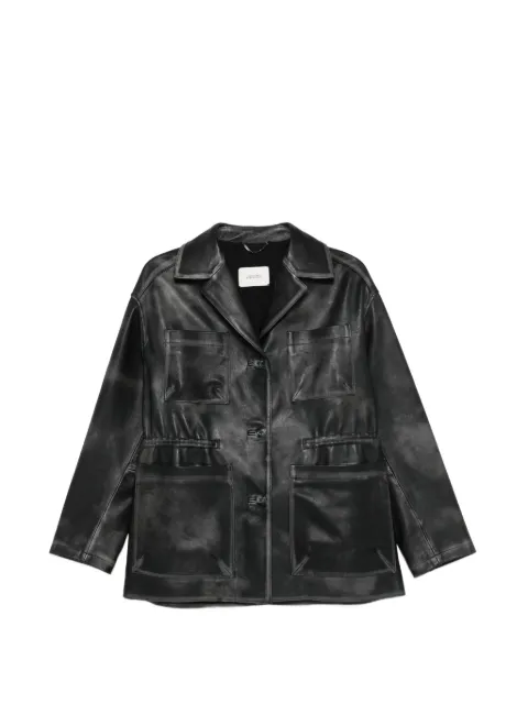 Dorothee Schumacher Sleek Statement pocket leather jacket Black 344002