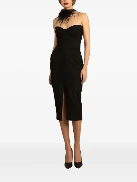 Gemy Maalouf strapless corset midi dress Black LPW236779SHD