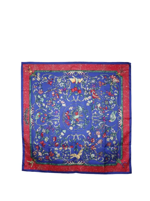Hermès Pre-Owned 1986-1998 Pierres D Orient Et D Occident Silk Scarf 90 scarves Blue 9LPE6GGQTNGGRGOD