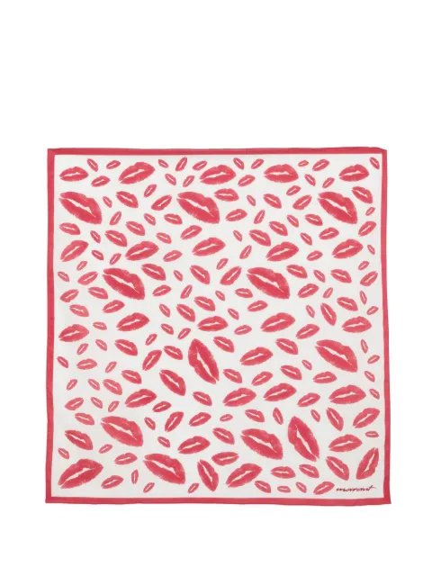 ISABEL MARANT lip-print auwena scarf White FO044XFAD1C02A