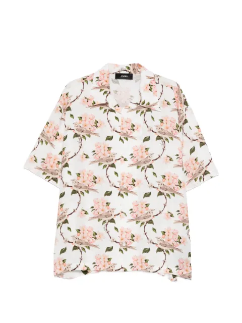 AMIRI bird floral shirt White AMTOSH1118