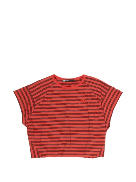 BIMBA Y LOLA red striped cropped T-shirt with embroidered logo Red 261BR742512200