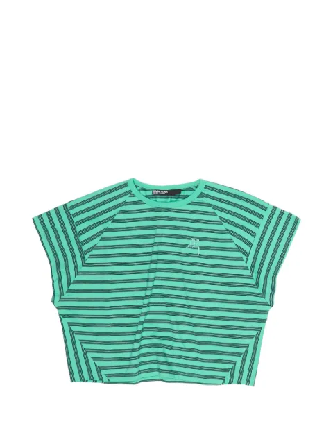 BIMBA Y LOLA striped embroidered T-shirt Green 261BR742512500