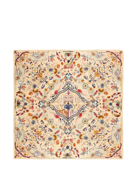 BIMBA Y LOLA Tropical Birds patterned scarf Neutrals 261BAPN2110112