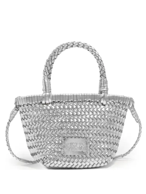 BIMBA Y LOLA woven top-handles leather tote bag Silver 261BBF90310007