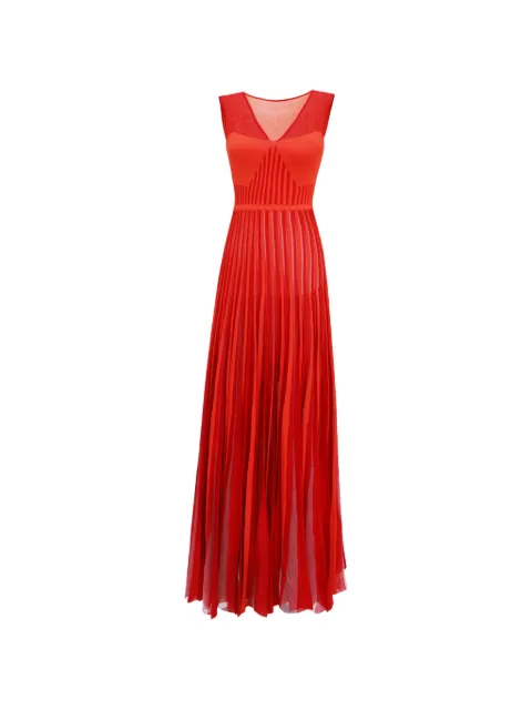 Gemy Maalouf heart-shaped pleated midi dress Red LPS247015MD