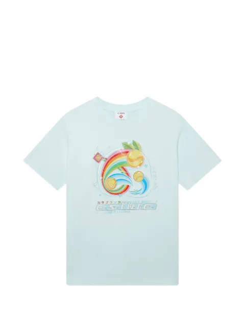 Casablanca manga tennis ball T-shirt Blue JTS0010707