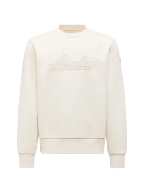 Moncler Cursive logo cotton sweatshirt Neutrals K20918G00080899V4