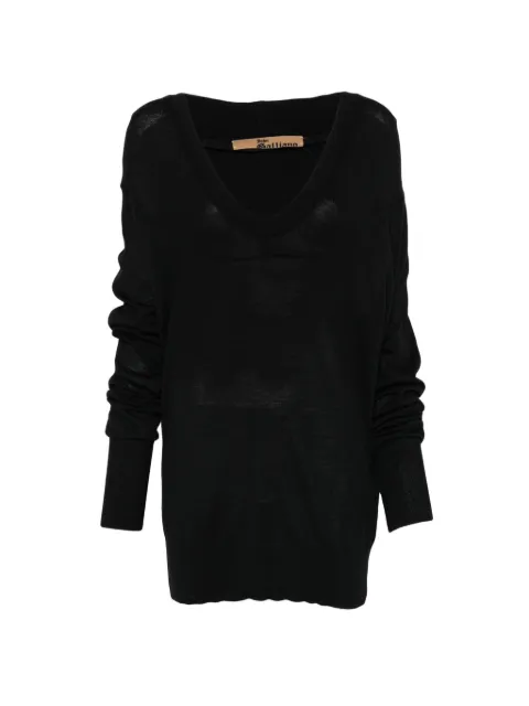 John Galliano Pre-Owned 2000s V-neck wool sweater Black JG450ANN