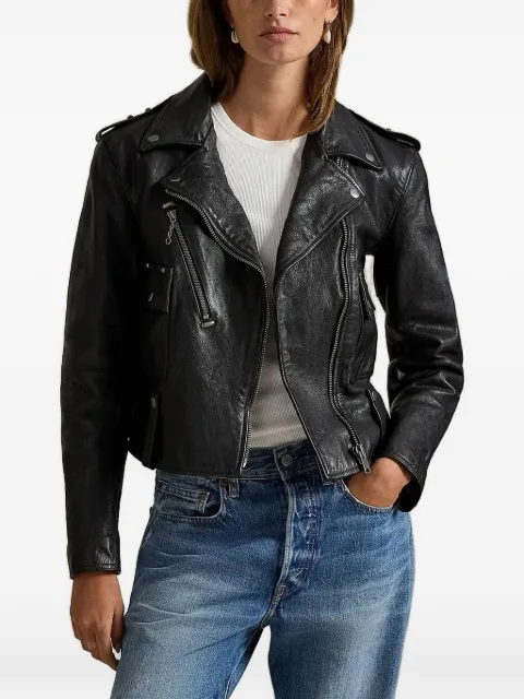 Polo Ralph Lauren leather biker jacket Black 211939939001