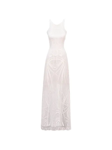 Gemy Maalouf patterned midi dress White LPS247266MD