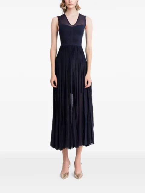 Gemy Maalouf pleated V-neck midi dress Blue LPS247015MD