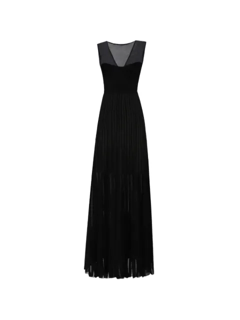 Gemy Maalouf heart-shaped pleated midi dress Black LPS247015MD