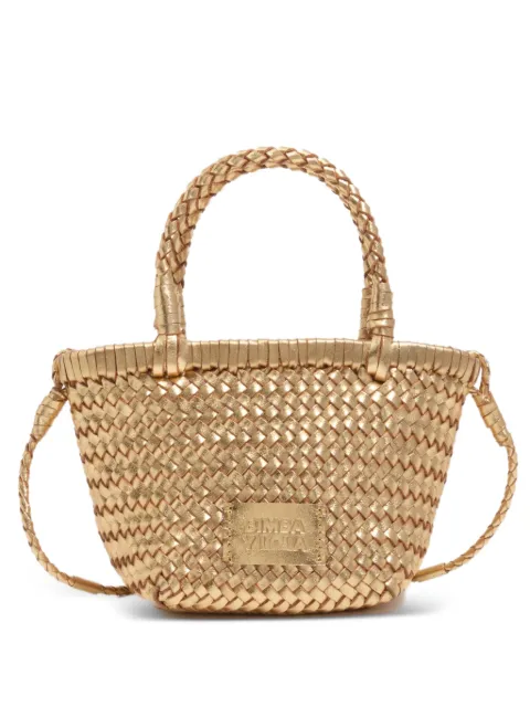 BIMBA Y LOLA mini woven top-handles leather tote bag Gold 261BBF90310140