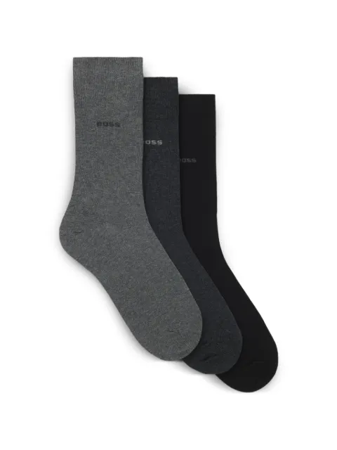 BOSS logo-detail socks (set of three) Grey 50469839