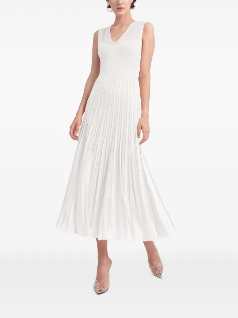 Gemy Maalouf heart-shape pleated midi dress White LPS237015MD