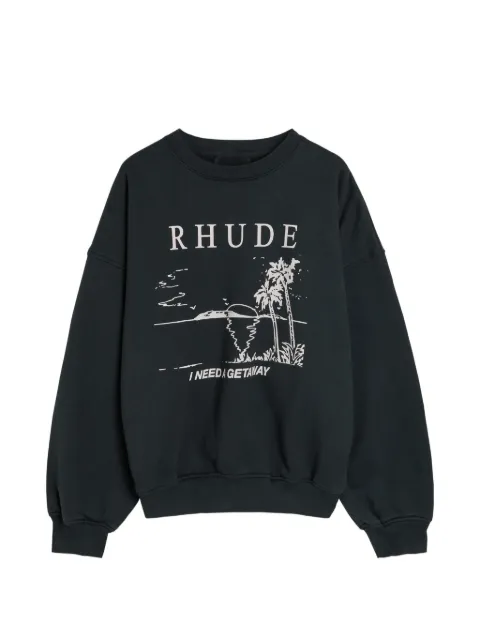 RHUDE I Need A Getaway graphic-print sweater Black RHPS26ST01012A