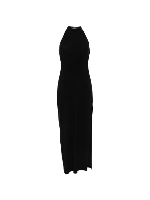 Norma Kamali halterneck maxi dress Black KK4253PLT16