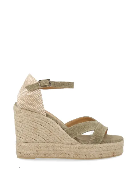 Castañer Bruna ankle-strap wedge espadrilles Green 025536