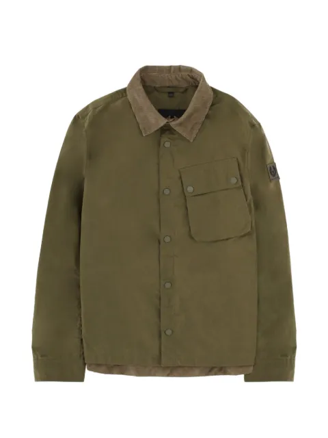 Belstaff Ground corduroy-collar cotton jacket Green 106096TROLV