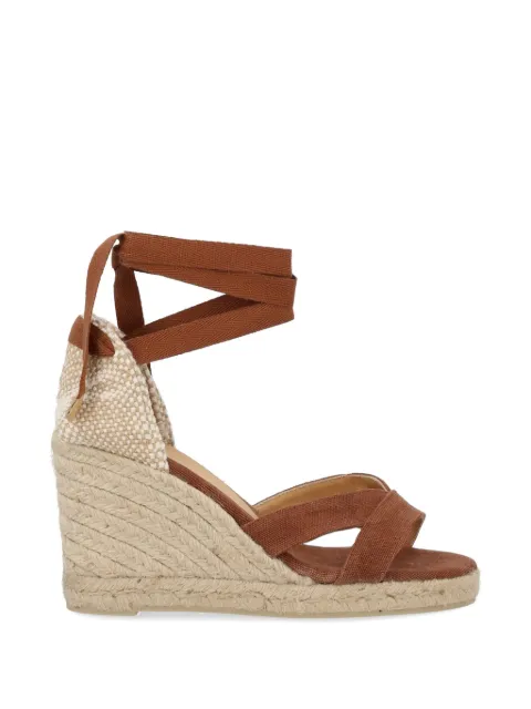 Castañer Bailey tie-closure wedge-heel espadrilles Brown 025633