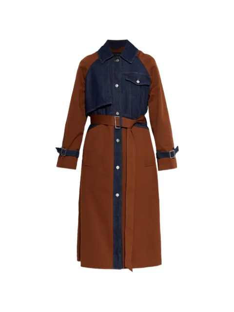 AllSaints Daily belted panelled coat Brown WO508Z