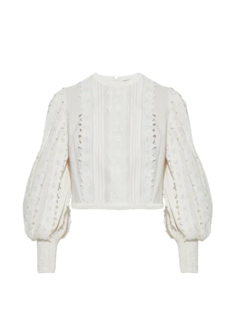 AllSaints Hart balloon-sleeve lace top White W052PE