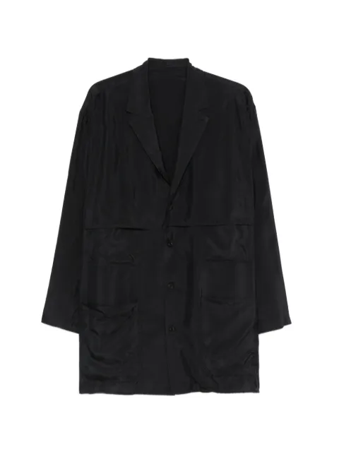 Yohji Yamamoto patch-pocket coat Black HKB112001