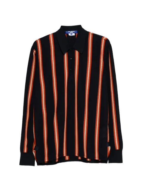Junya Watanabe MAN striped long-sleeve polo shirt Blue WQT008