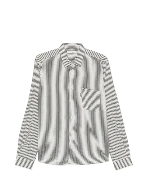 YMC Curtis striped chest-pocket shirt White P2AAJ