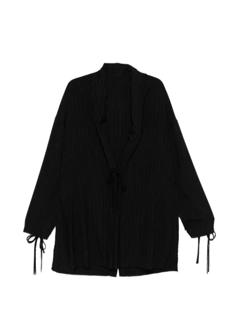 Yohji Yamamoto striped drawstring-cuff jacket Black HKJ452271