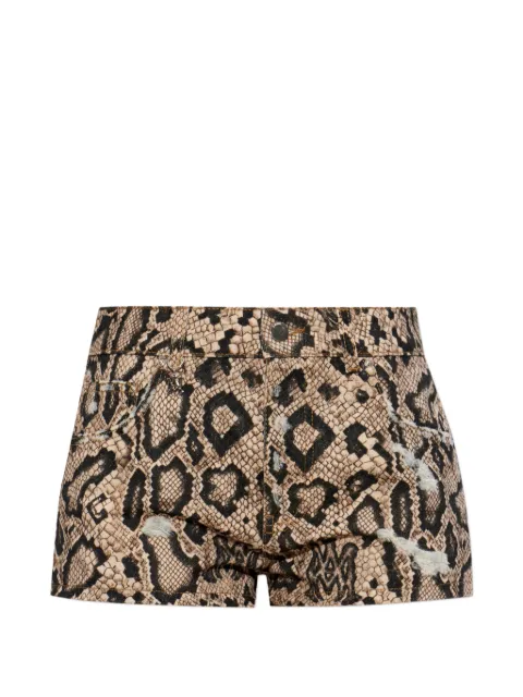 AMIRI snake denim shorts Neutrals AWBMSO1011