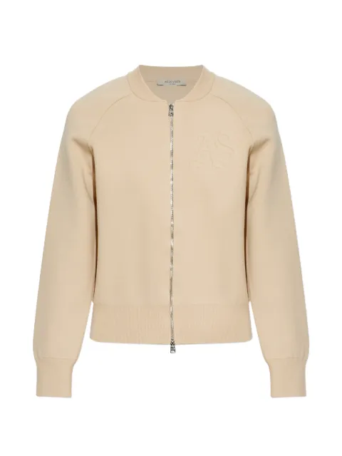 AllSaints Sonny logo-embossed cardigan Neutrals W005KD