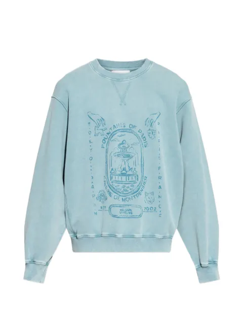 Maison Kitsuné graphic crew-neck sweatshirt Blue QM00306KM0341