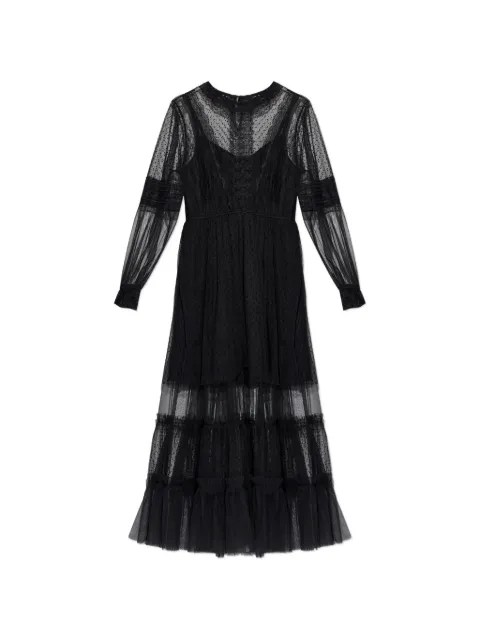 AllSaints Nita ruffled midi dress Black W225DD