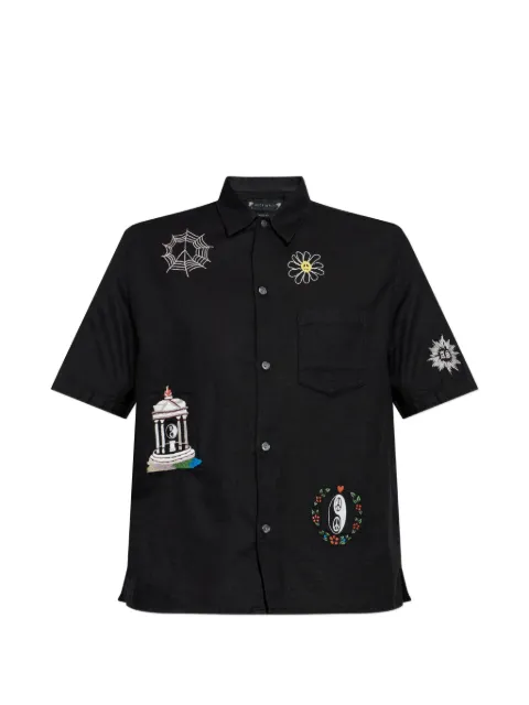 AllSaints embroidered shirt Black M051SE