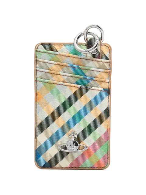 Vivienne Westwood plaid vertical card holder Blue 5403000QUS001S