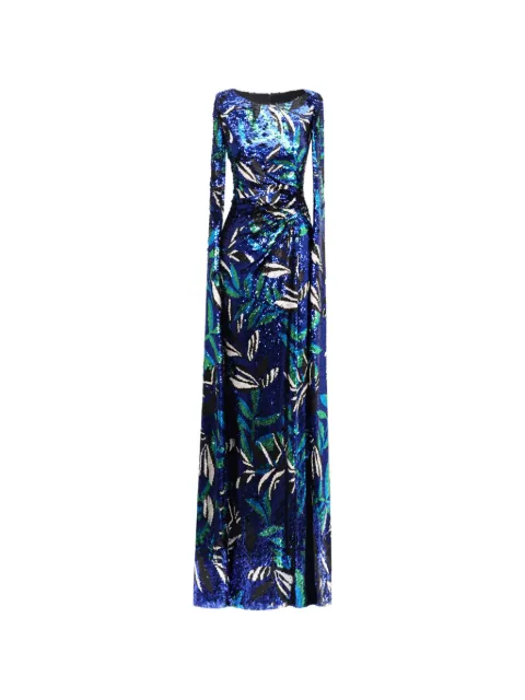 Gemy Maalouf patterned sequin-details maxi dress Blue GMW257358LD
