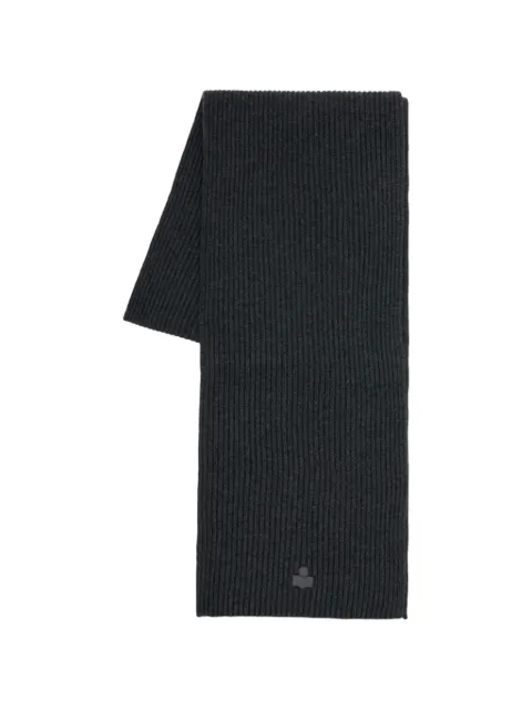 ISABEL MARANT logo-patch scarf Grey EC136MFAD1D02A