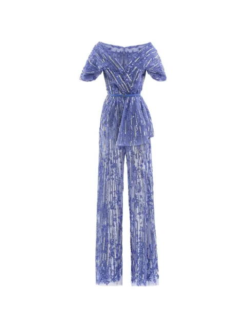 Saiid Kobeisy sequin-embroidered jumpsuit Purple RTWFW2528