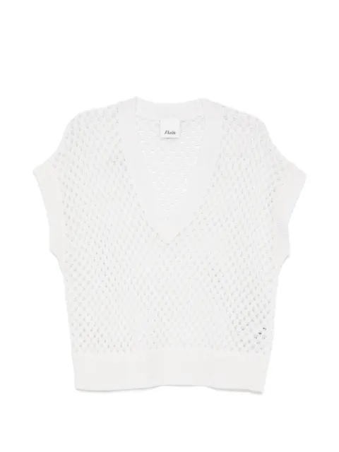 Allude V-neck vest White 2632060140