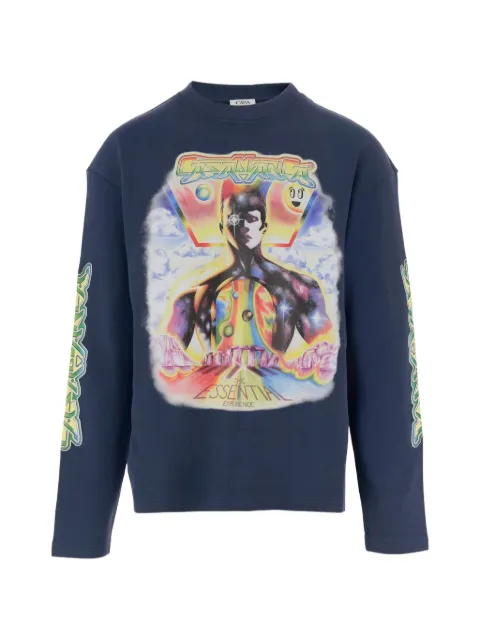 Casablanca printed long-sleeve T-shirt Blue MSP26JTS06101