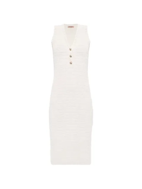 TWINSET long knit dress with crochet detail Neutrals 261TP3073