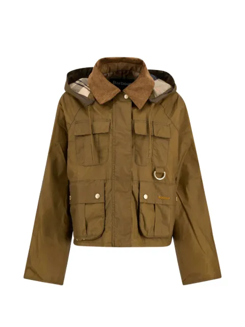 Barbour Liza corduroy-collar hooded jacket Brown LWX1530