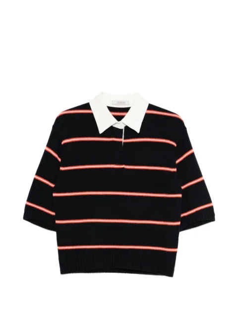 Dorothee Schumacher striped collared polo top Blue 410501