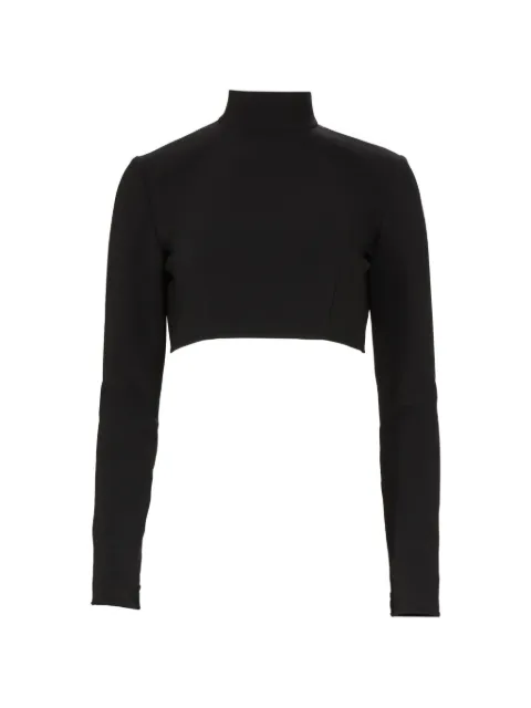 Costarellos Nelle cropped turtleneck blouse Black PF2561