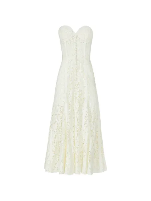 Costarellos Shara corded-lace midi dress Neutrals SS2311